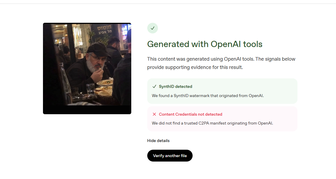 تحليل الصورة بواسطة اداة OpenAI للتحقق