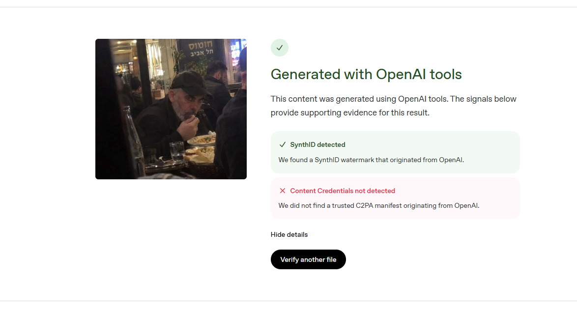 تحليل الصورة بواسطة اداة OpenAI للتحقق