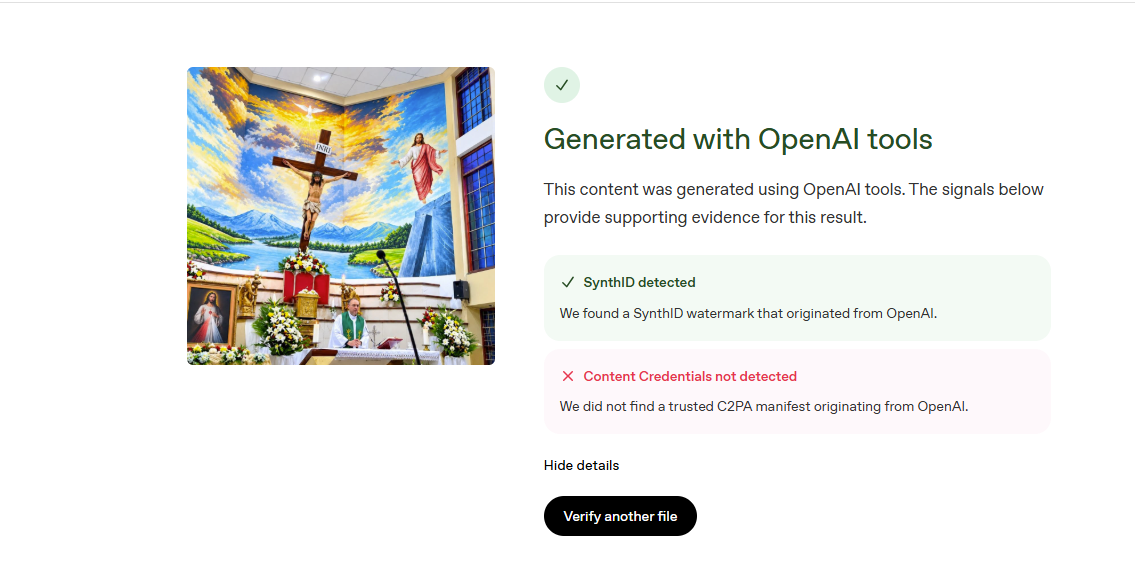 تحليل الصورة بواسطة اداة OpenAI للتحقق