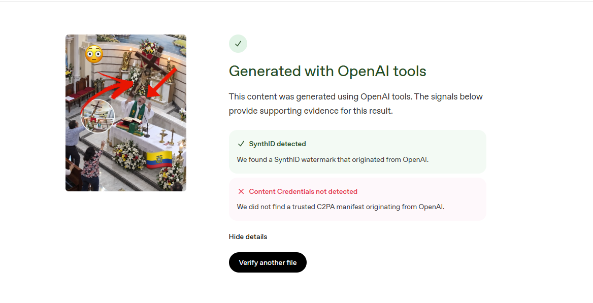 تحليل الصورة بواسطة اداة OpenAI للتحقق