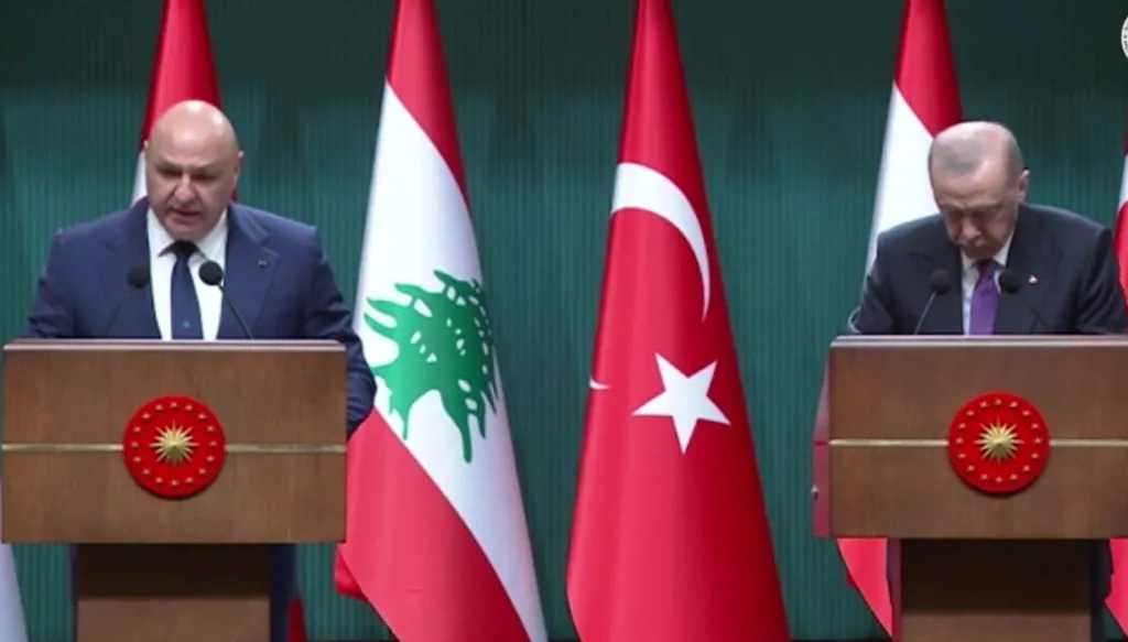 أردوغان يبدي أمام عون رغبة تركيا بالانضمام إلى "قوة تضمن استقرار لبنان"