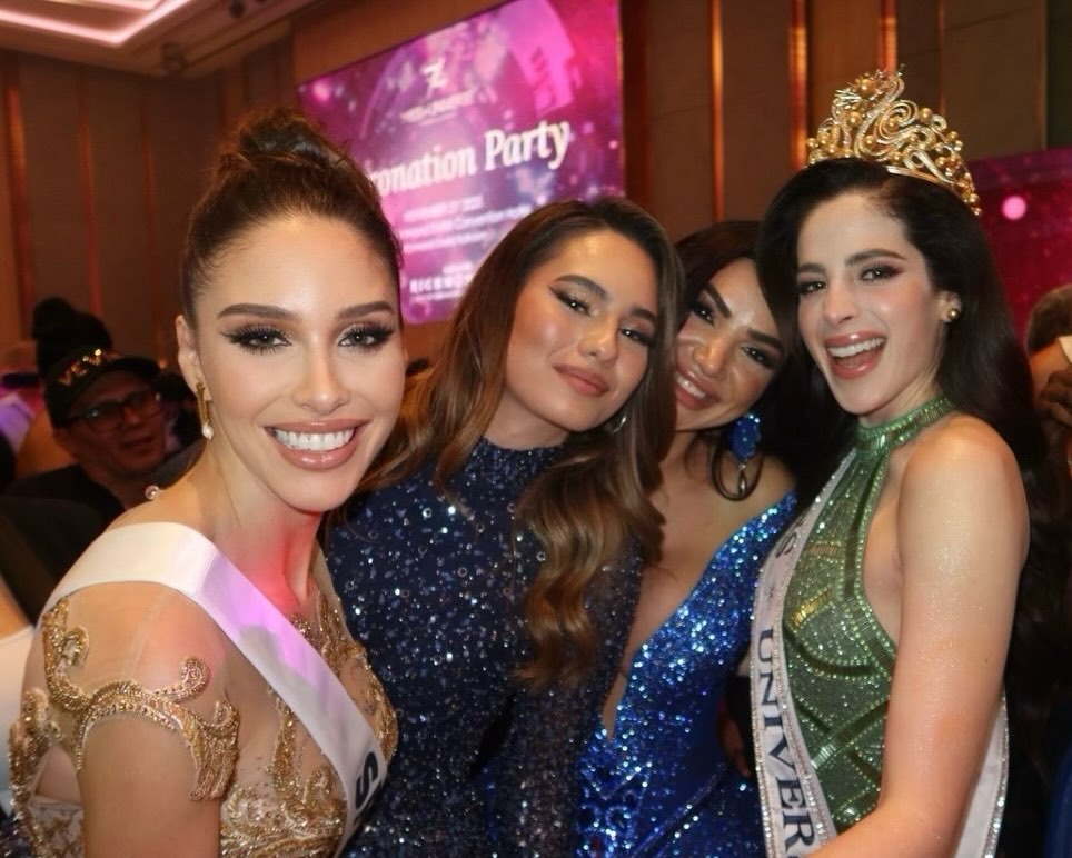 سارة لينا بو جودة مع ملكة جمال الكون فاطيما بوش وعدد من المتشاركات (إنستغرام)
