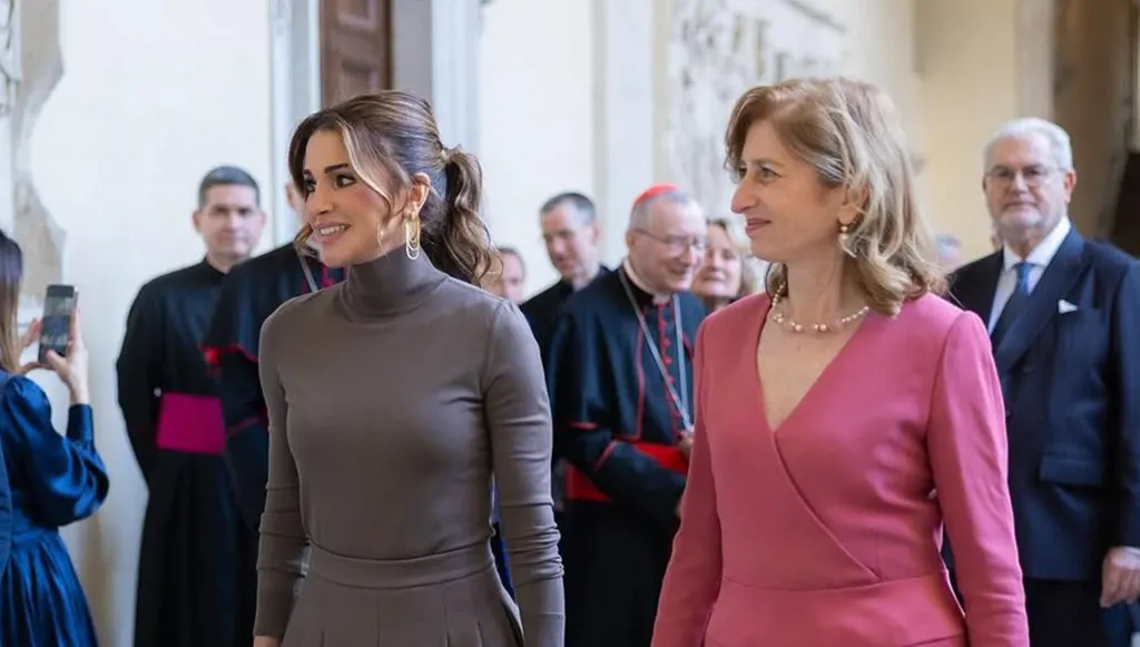 الملكة رانيا برفقة سيّدة إيطاليا الأولى في روما (صور)