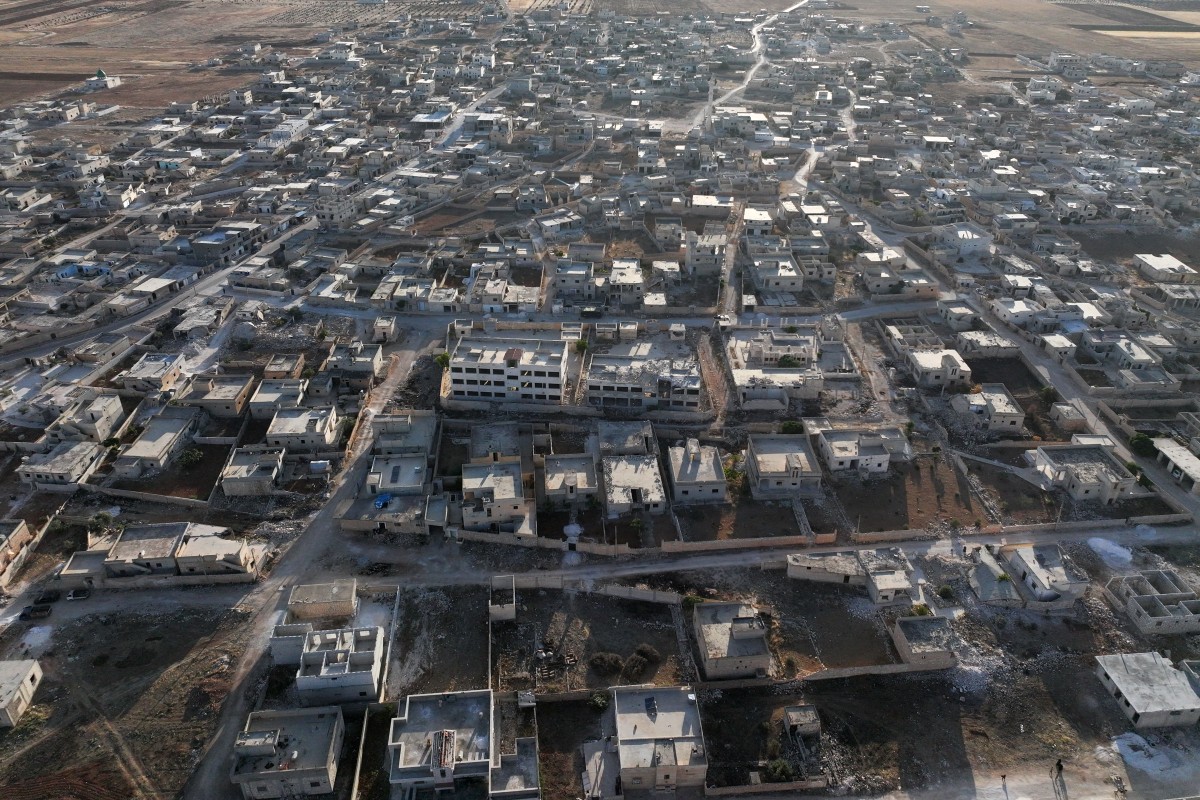 صورة جوية لقرية تل مرديخ في محافظة إدلب (أ ف ب)‏