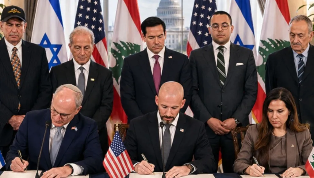 توقيع اتفاق الإطار في واشنطن.