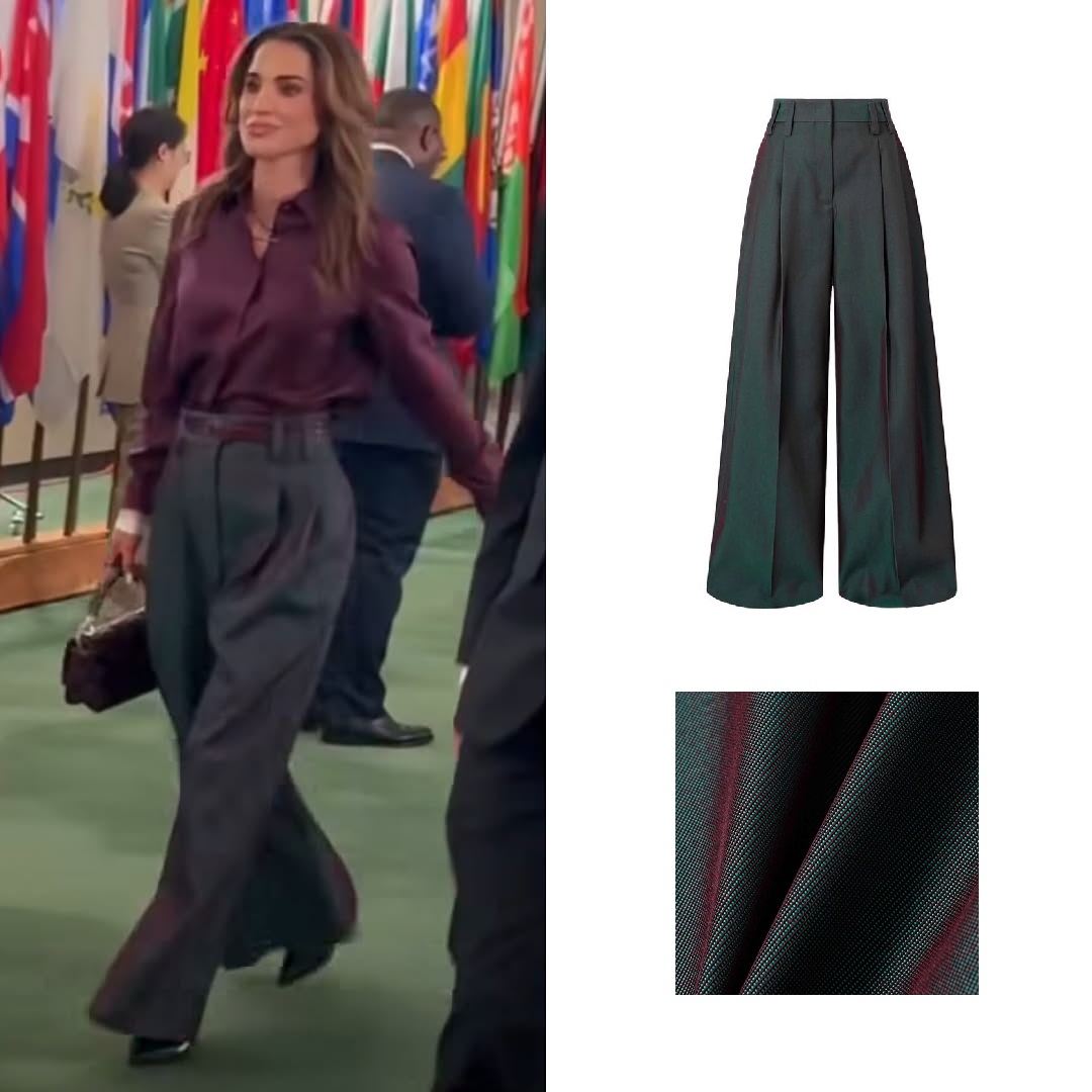 الملكة رانيا بسروال لافت باللون الخوخي عام 2025 (انستغرام)