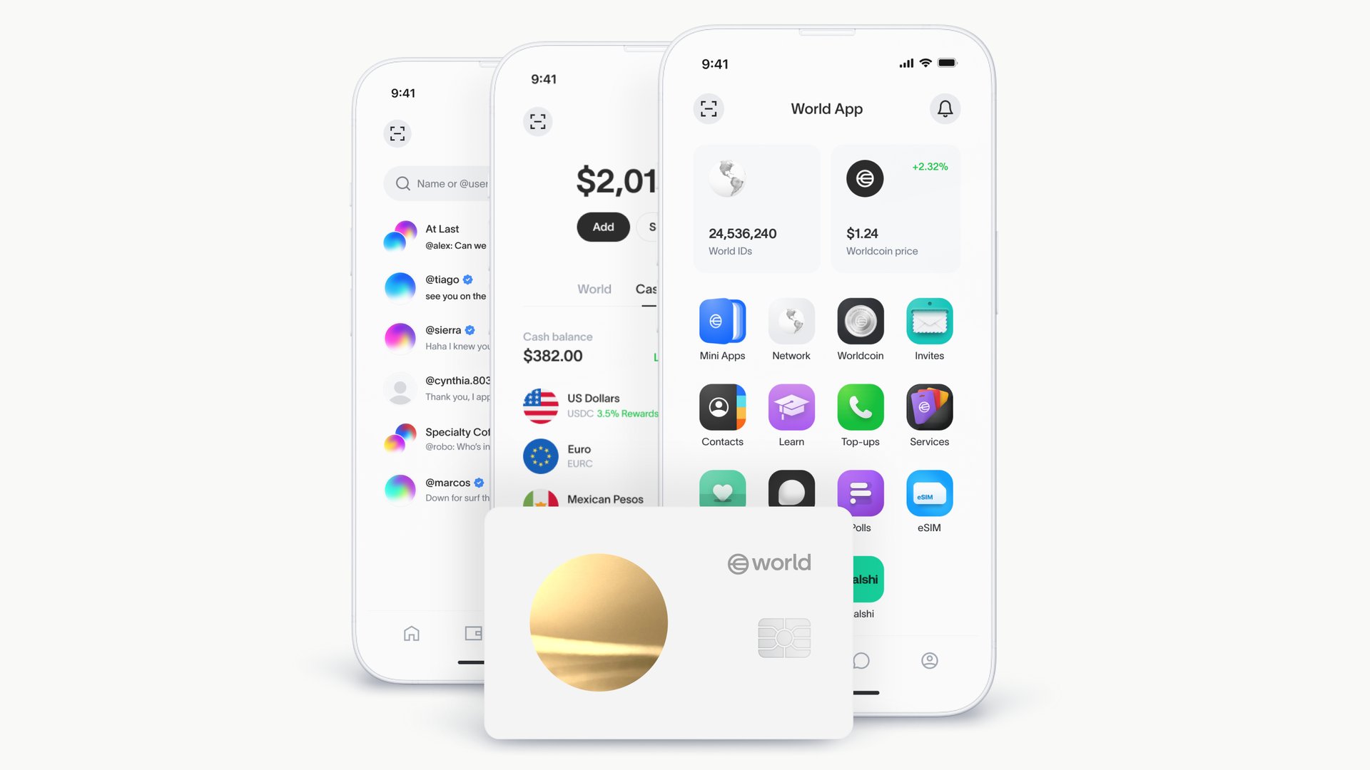 تطبيق World Money الذي أطلقه سام ألتمان. (World)