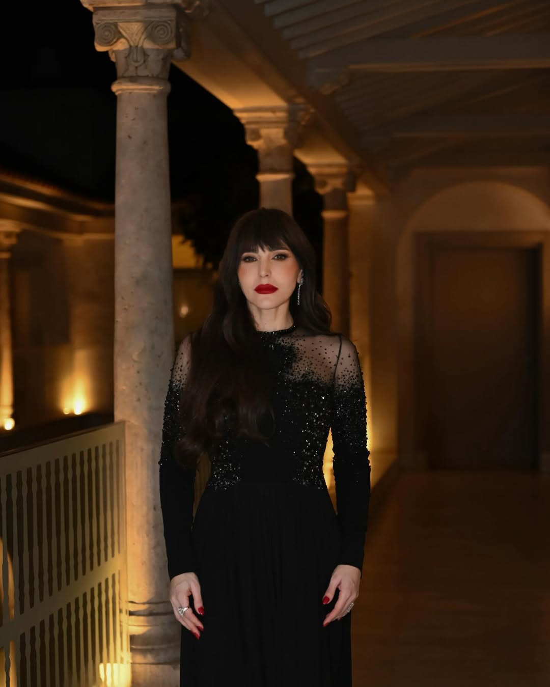 عبير نعمة بفستان اسود من توقيع جورج حبيقة في تونس (انستغرام)