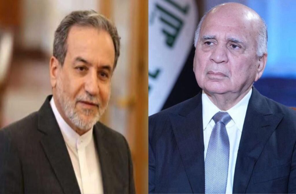 وزير الخارجية العراقي فؤاد حسين ووزير الخارجية الإيراني عباس عراقجي (الخارجية العراقية)