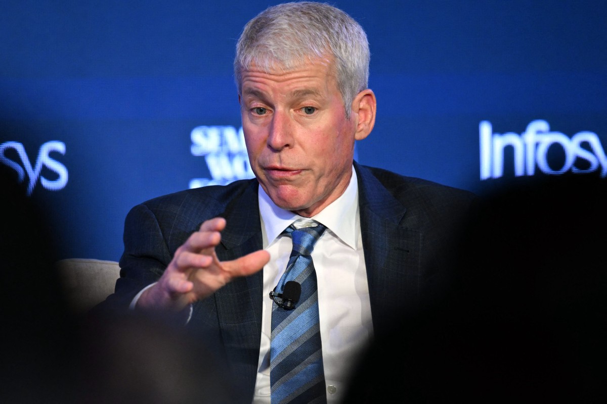 وزير الطاقة الأميركي كريس رايت يتحدث خلال قمة سيمافور للاقتصاد العالمي 2026 في فندق بواشنطن العاصمة، في 13 نيسان/أبريل 2026 (أ ف ب)