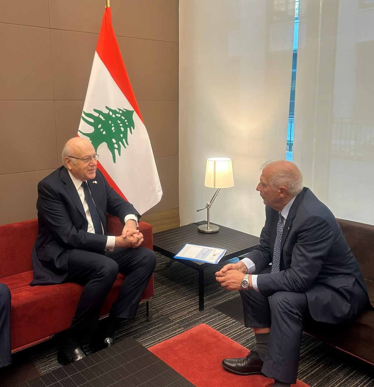 لقاء بين ميقاتي وبوريل قبيل انعقاد مؤتمر باريس