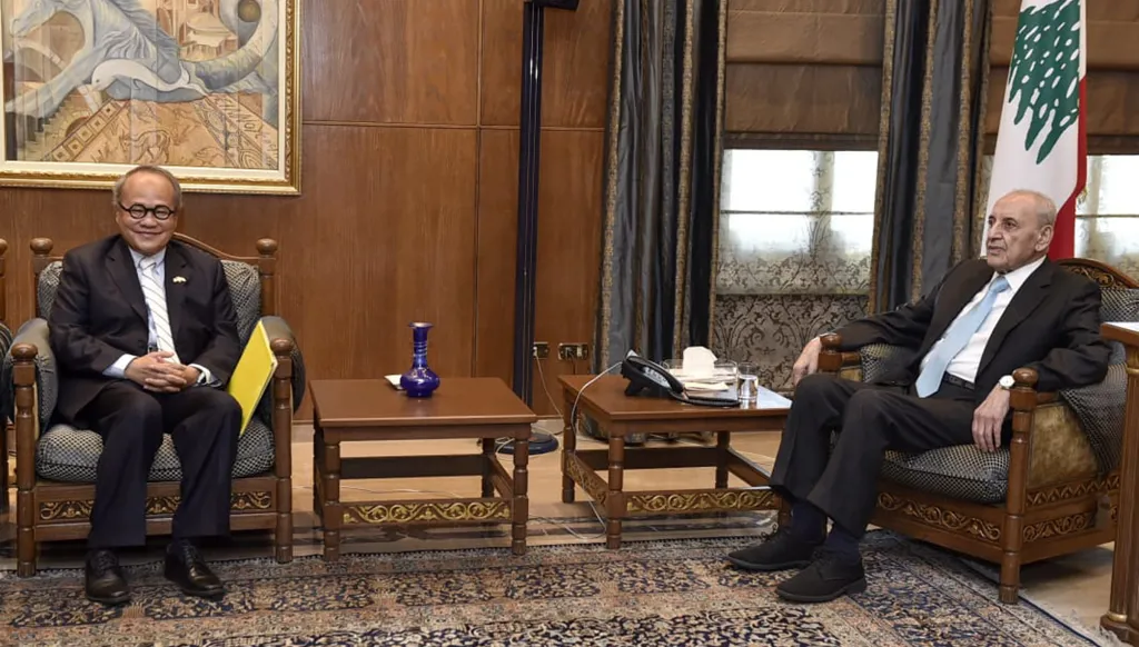 بري التقى وفداً من أعضاء البرلمان الأوروبي وسفير إندونيسيا مودّعاً