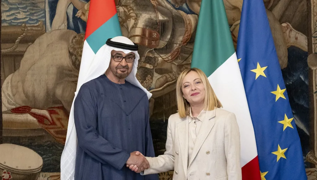 رئيس الإمارات ورئيسة وزراء إيطاليا يبحثان في روما تعزيز علاقات البلدين