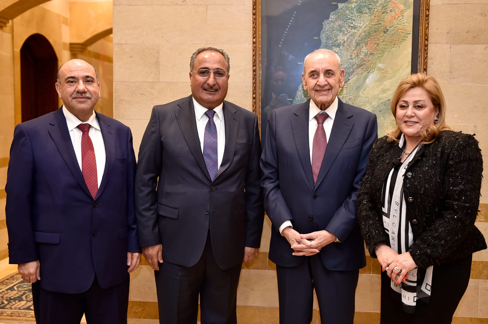 بري مستقبلاً الوفد الأردني. (النهار)