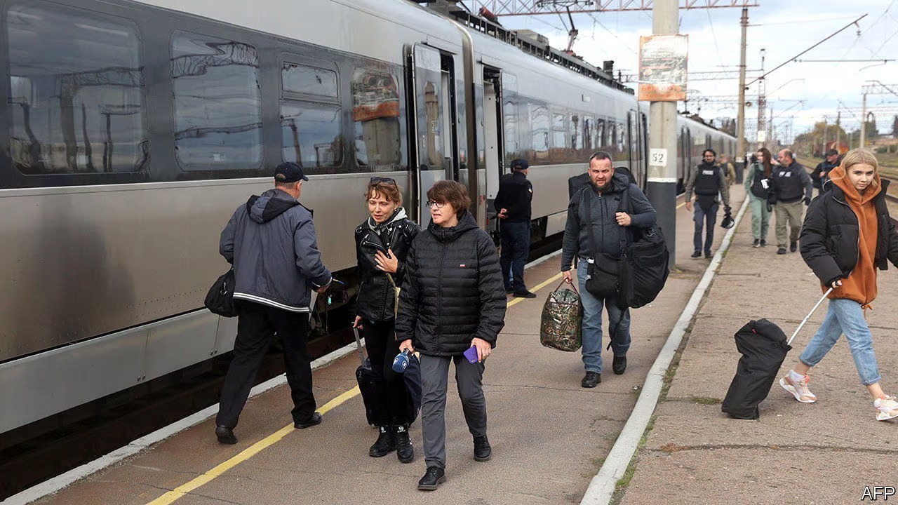 قطار في أوكرانيا. (وكالات)
