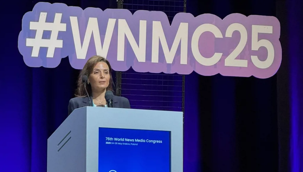 مؤتمر الإعلام العالمي 2025... نايلة تويني تروي تجربة "النهار" والابتكار من كراكوف: الإنسان أولاً والآلة في خدمة الرسالة