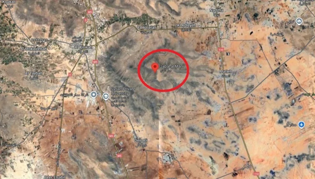 موقع جبل المانع في سوريا. (خرائط غوغل)