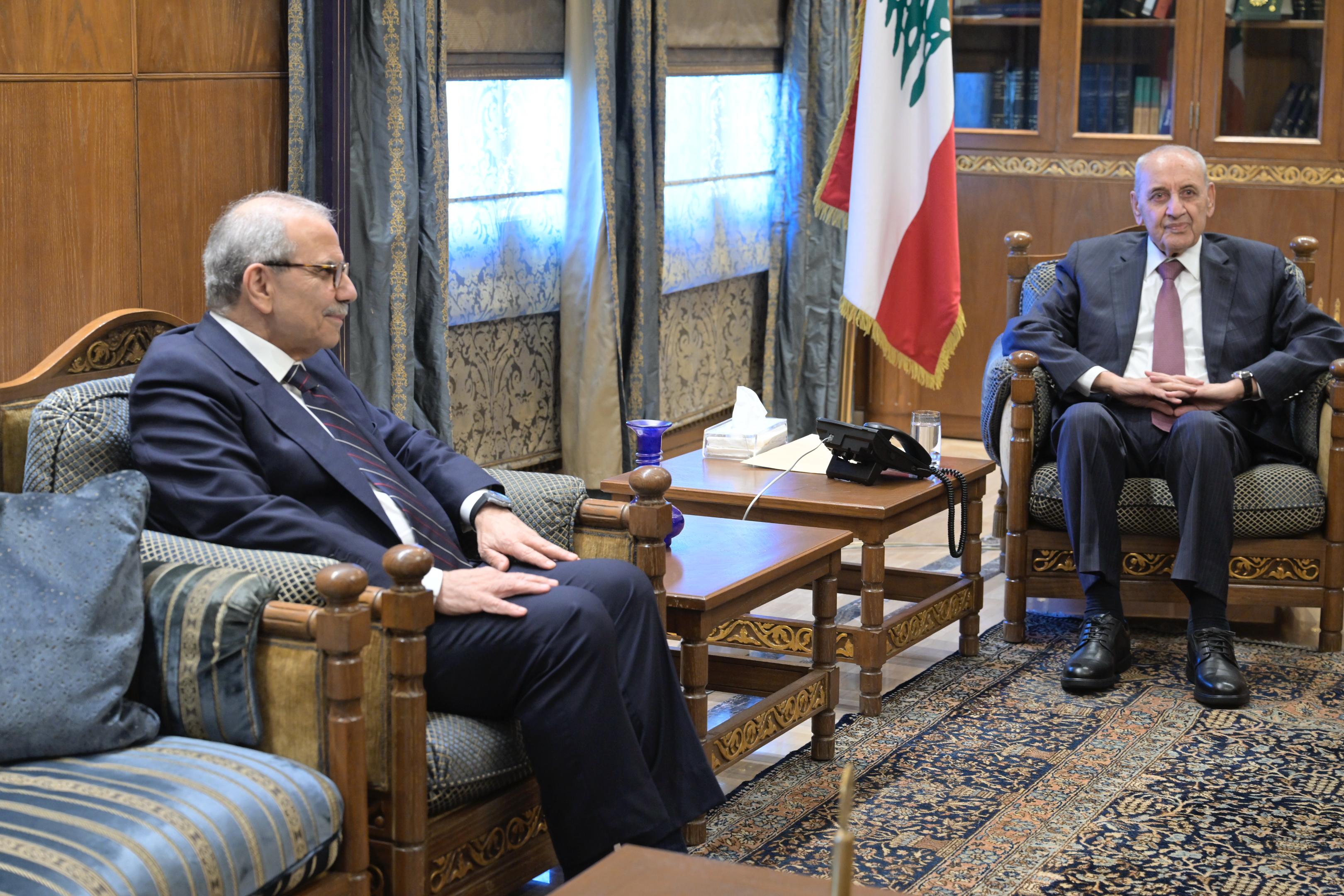 رئيس الحكومة نواف سلام مع رئيس مجلس النواب نبيه بري في عين التينة (نبيل إسماعيل)