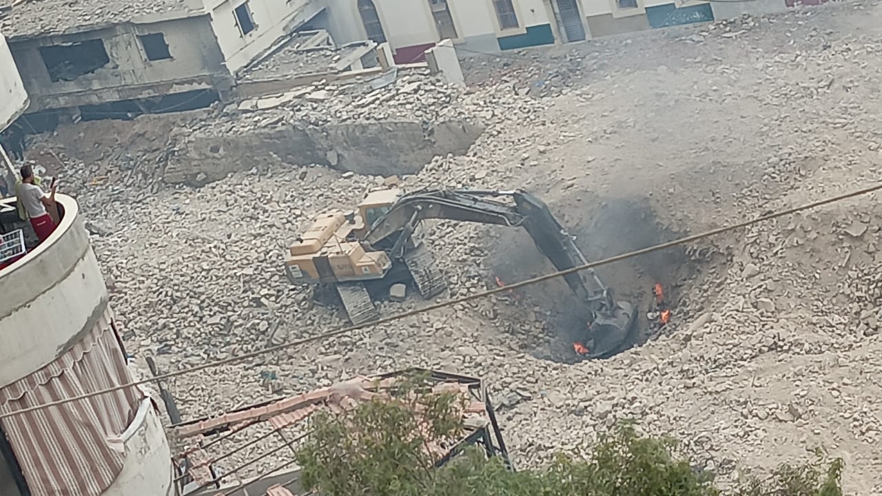 عمليات رفع الأنقاض في المريجة (مواقع تواصل).