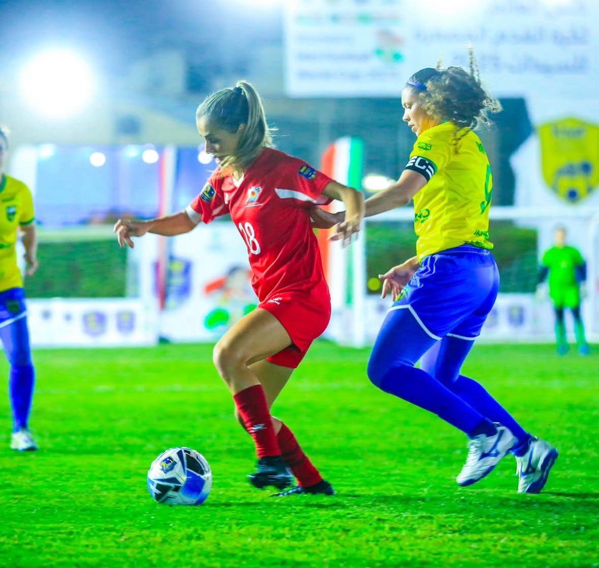 من المباراة ضد المنتخب البرازيلي. (النهار)