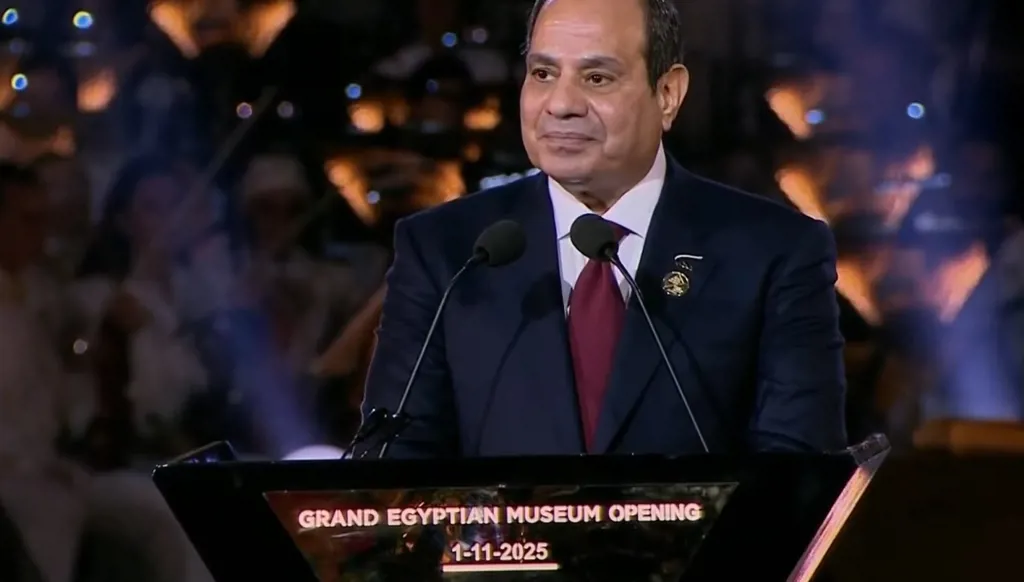 السيسى خلال افتتاح المتحف المصرى الكبير: مصر القديمة ألهمت شعوب الأرض