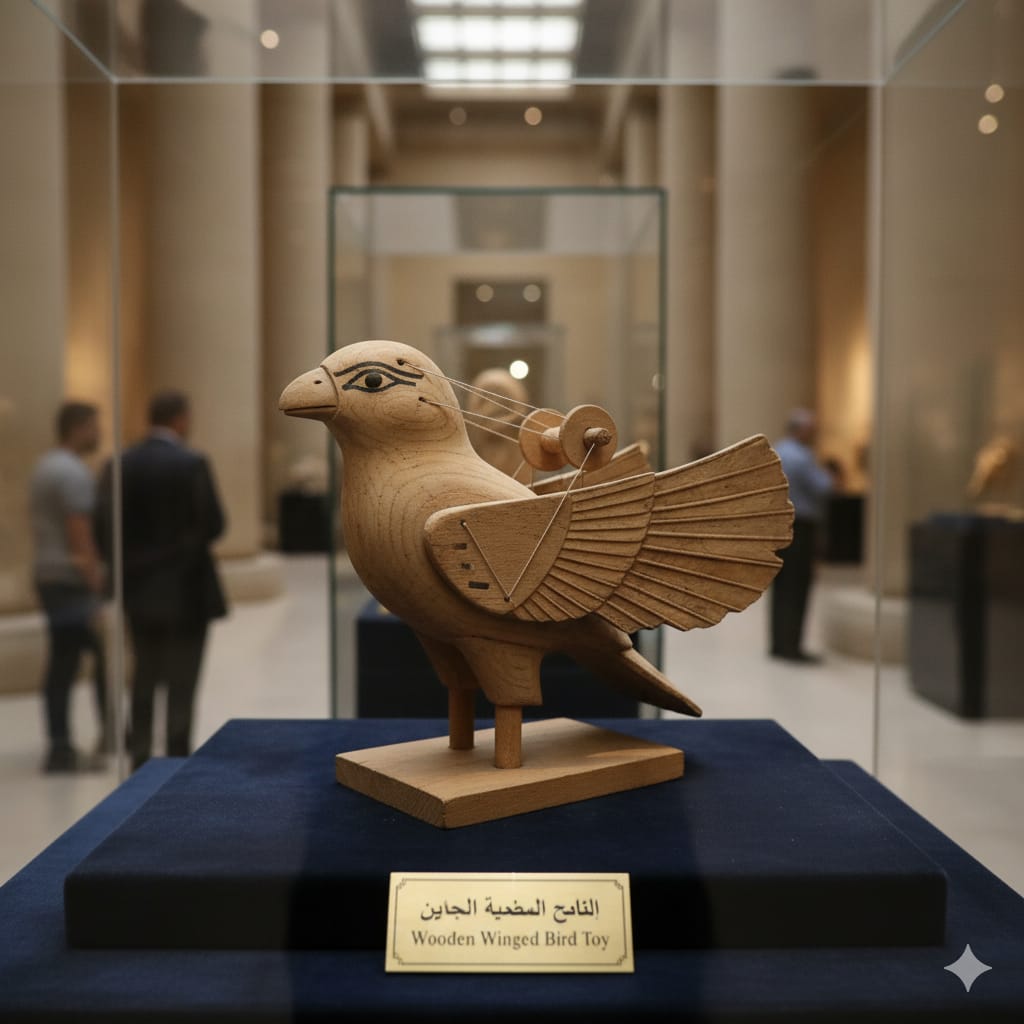 الطائر الخشبي المجنّح (Wooden Winged Bird) صورة تعبيرية مولدة بالذكاء الاصطناعي 