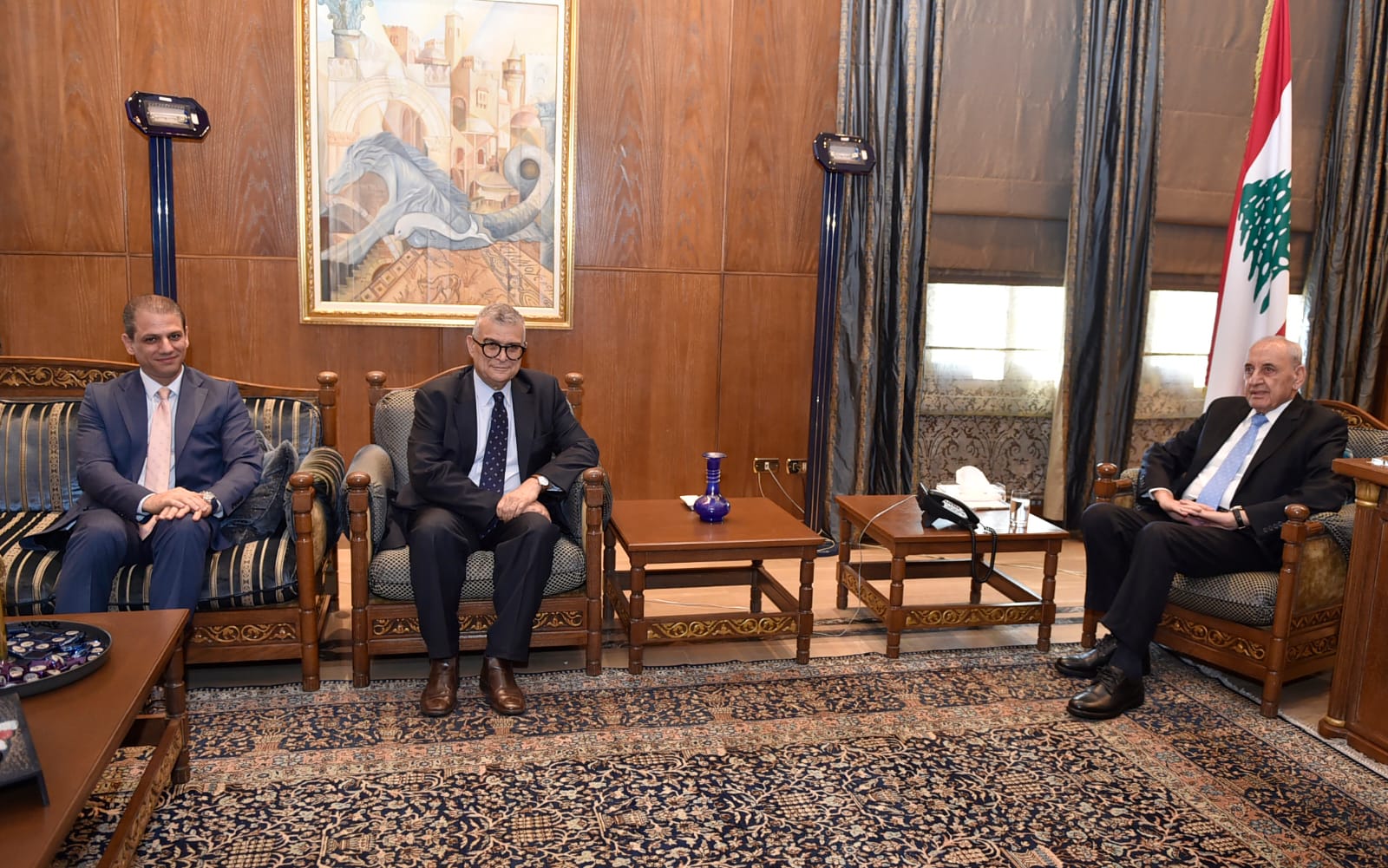 وكيل الأمين العام للأمم المتحدة والأمين التفيذي للإسكوا بالإنابة الدكتور مراد وهبه في عين التينة.