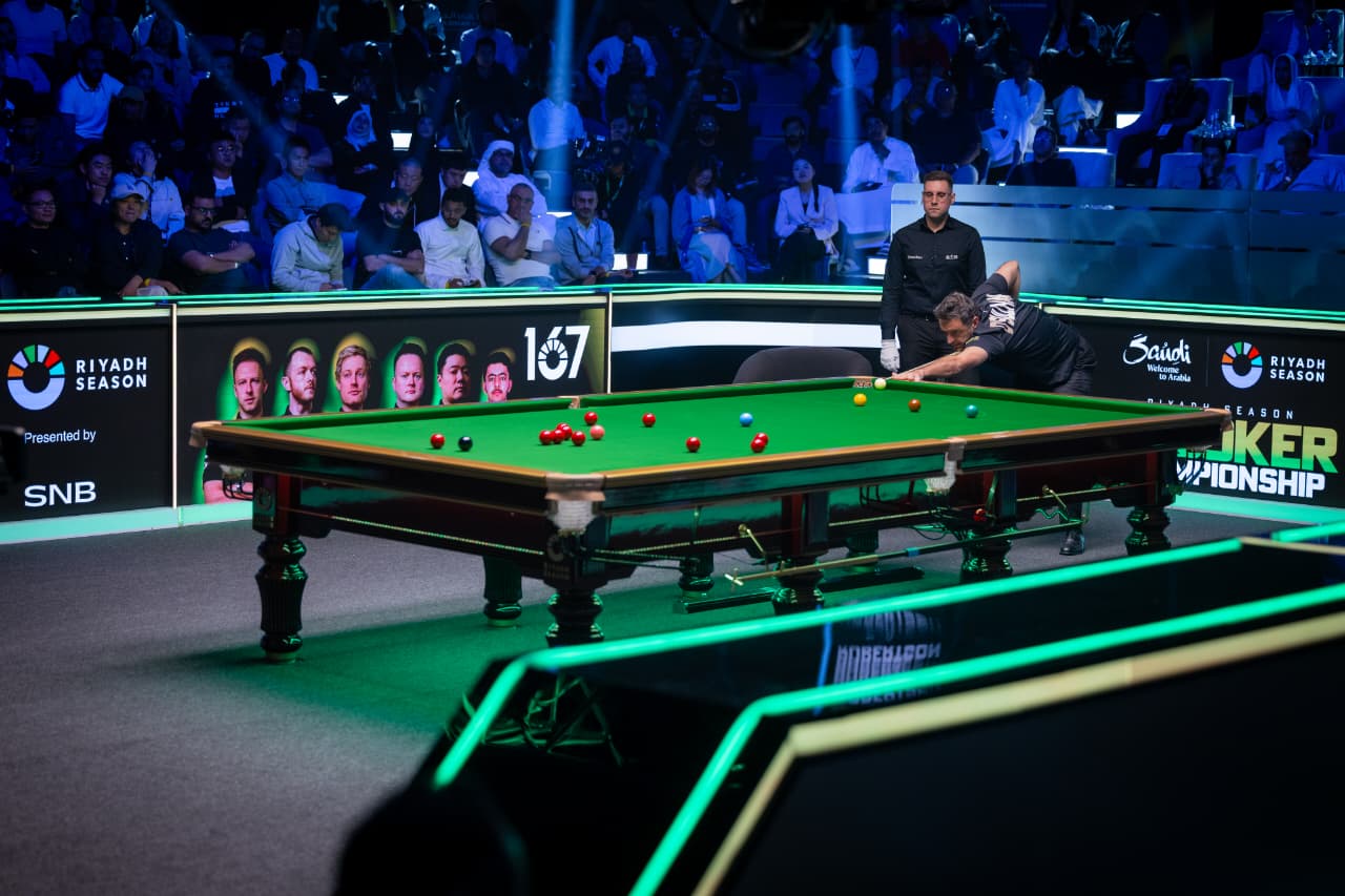 من منافسات بطولة السنوكر. (وكالات)