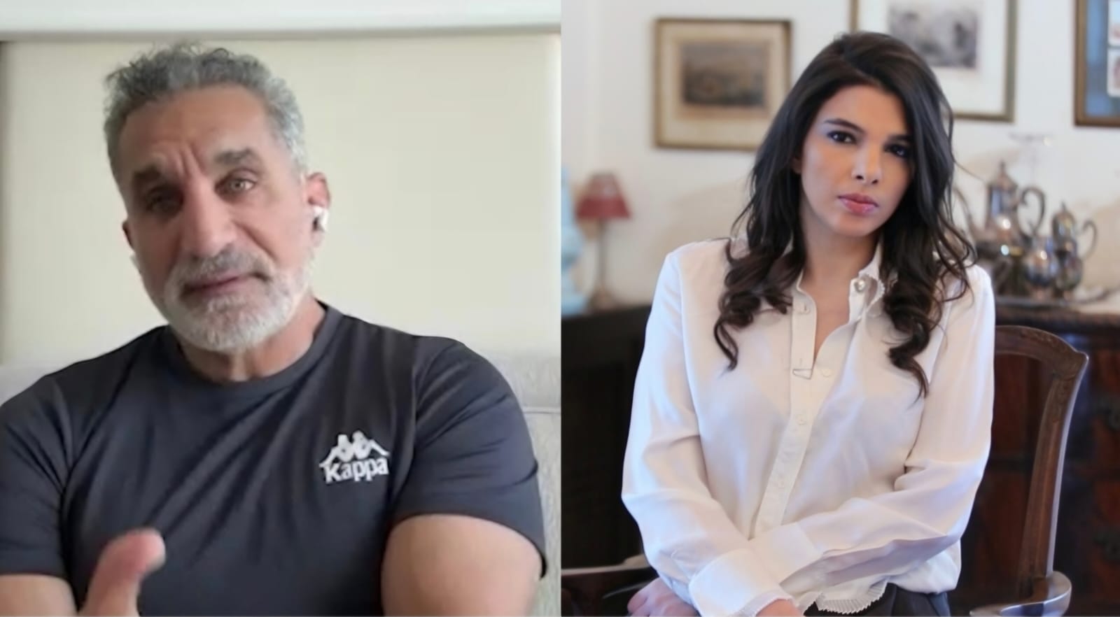 ميشيل تويني وضيفها باسم يوسف.