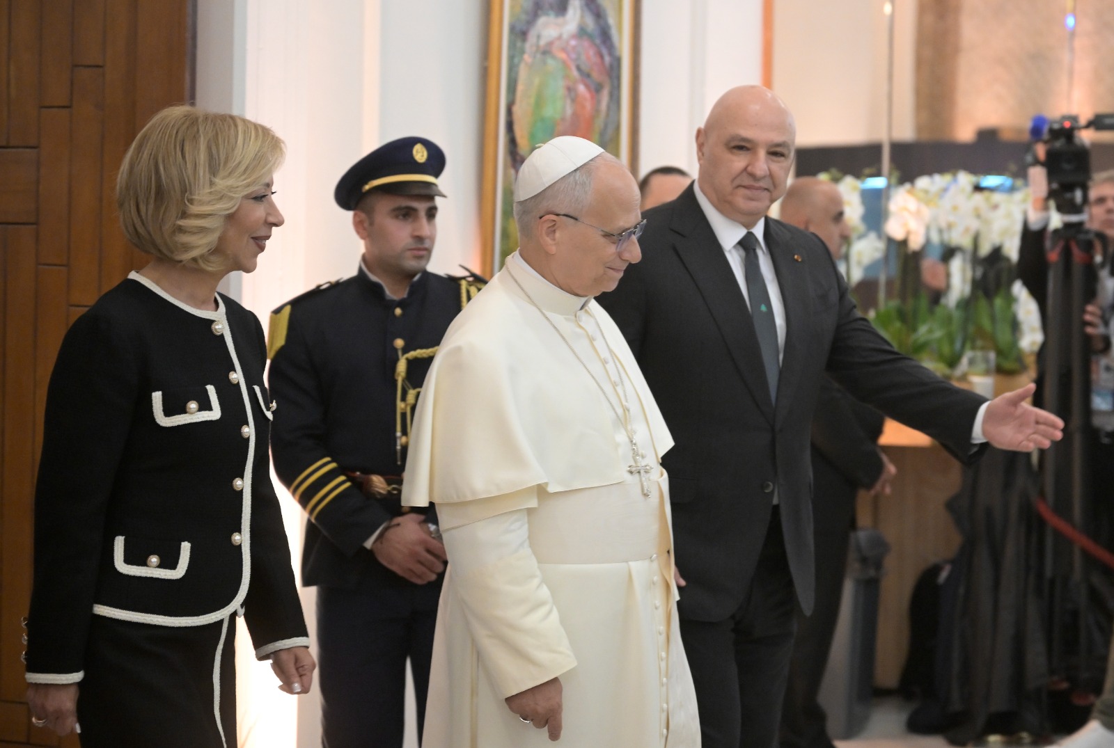 البابا لاوون في قصر بعبدا. (نبيل إسماعيل)