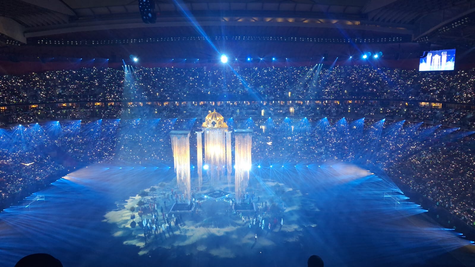 من حفل افتتاح كأس العرب 2025 على استاد البيت. (النهار)