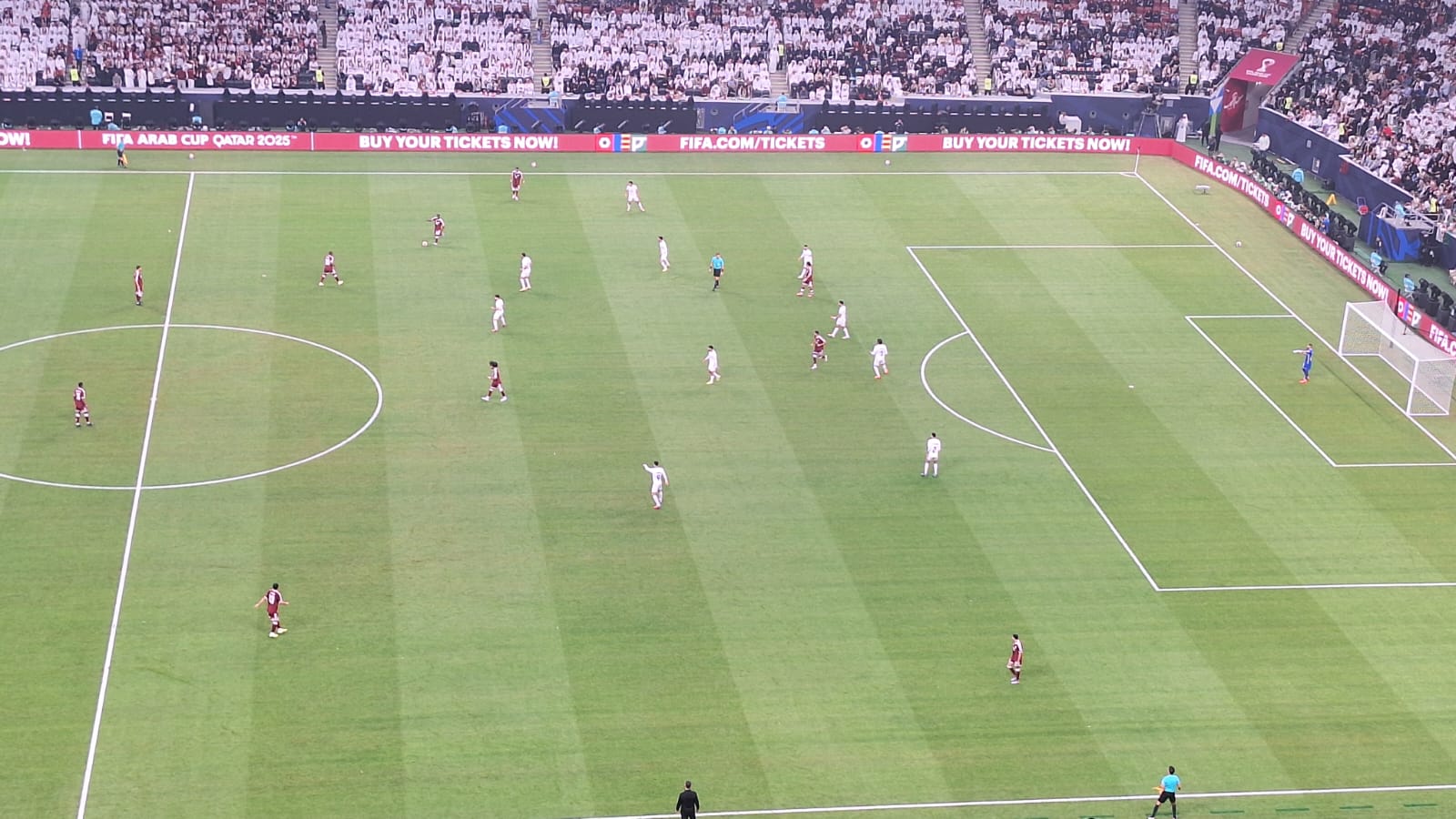 من مباراة قطر وفلسطين. (النهار)