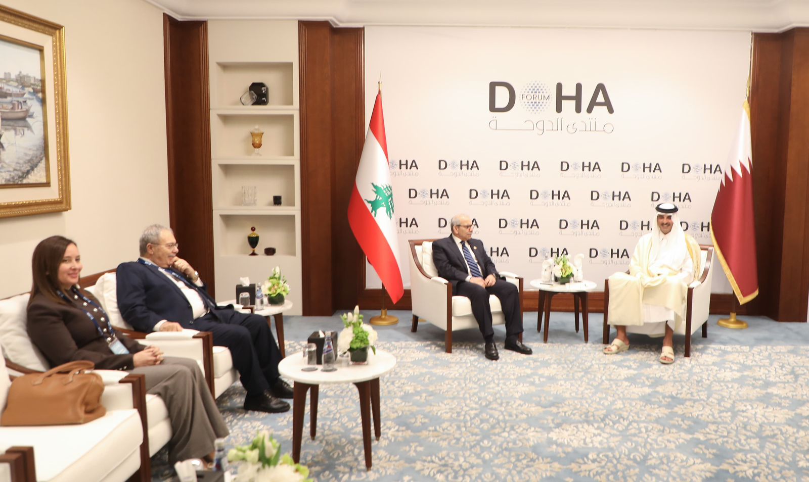 لقاء سلام وأمير قطر. (النهار)