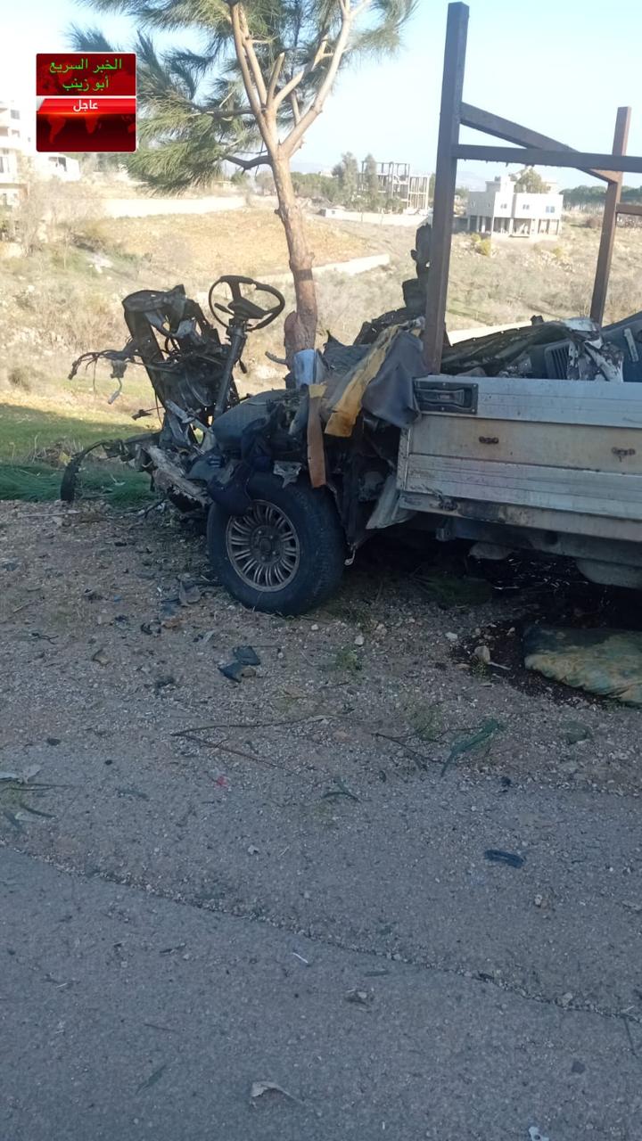 استهداف بيك آب في جنوب لبنان 