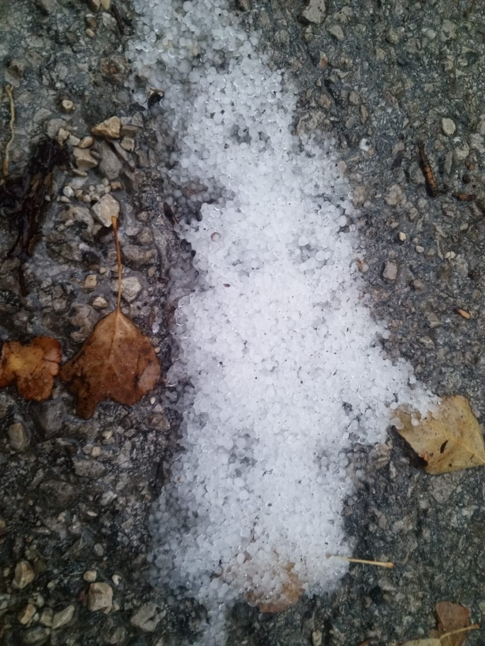 تساقط كثيف للبرد في إهدن، شمالي لبنان.