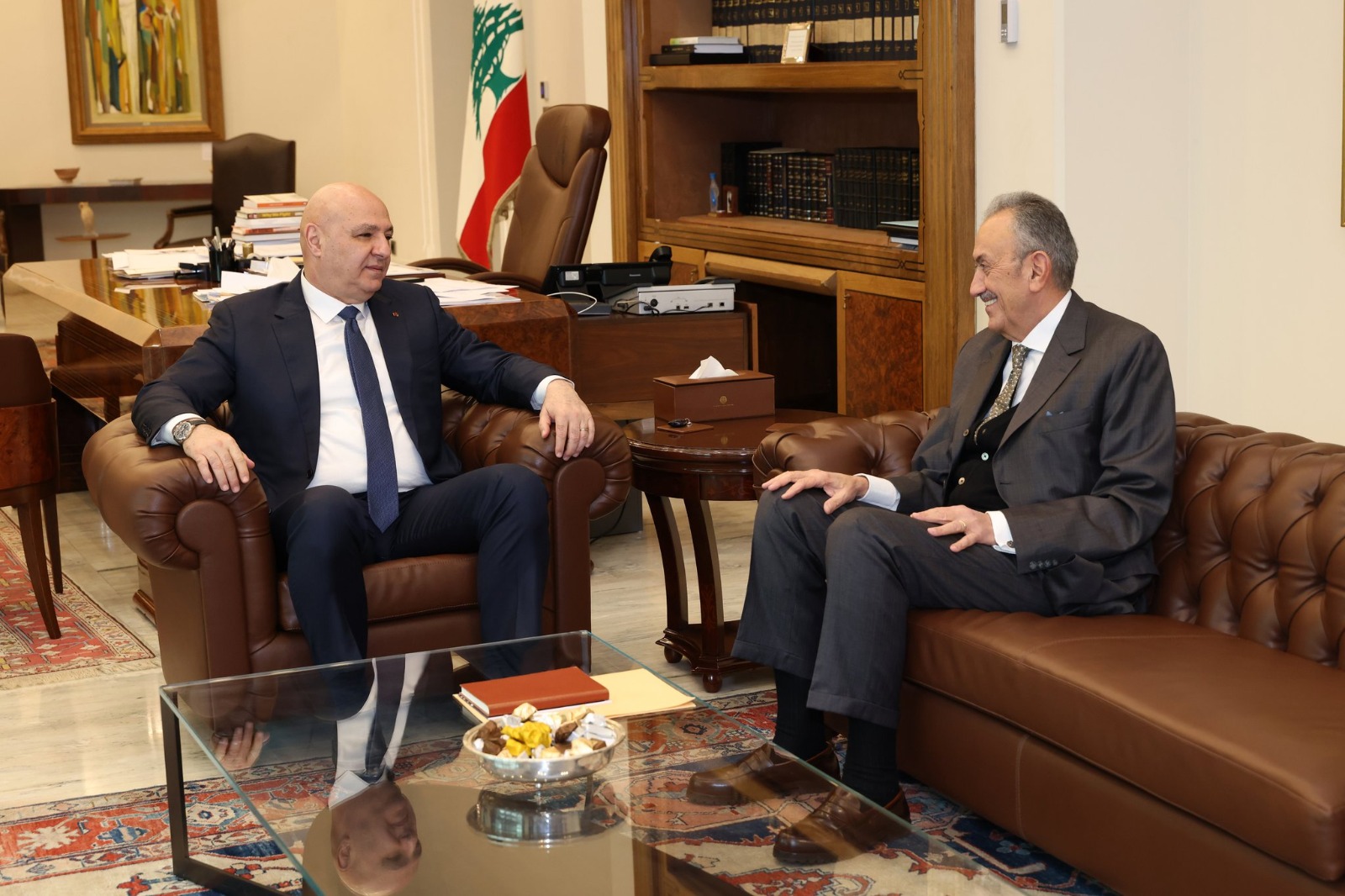  السفير السابق سيمون كرم في بعبدا (الرئاسة اللبنانية). 