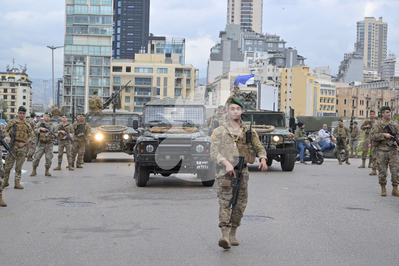 الجيش اللبناني في وسط بيروت. (نبيل إسماعيل)