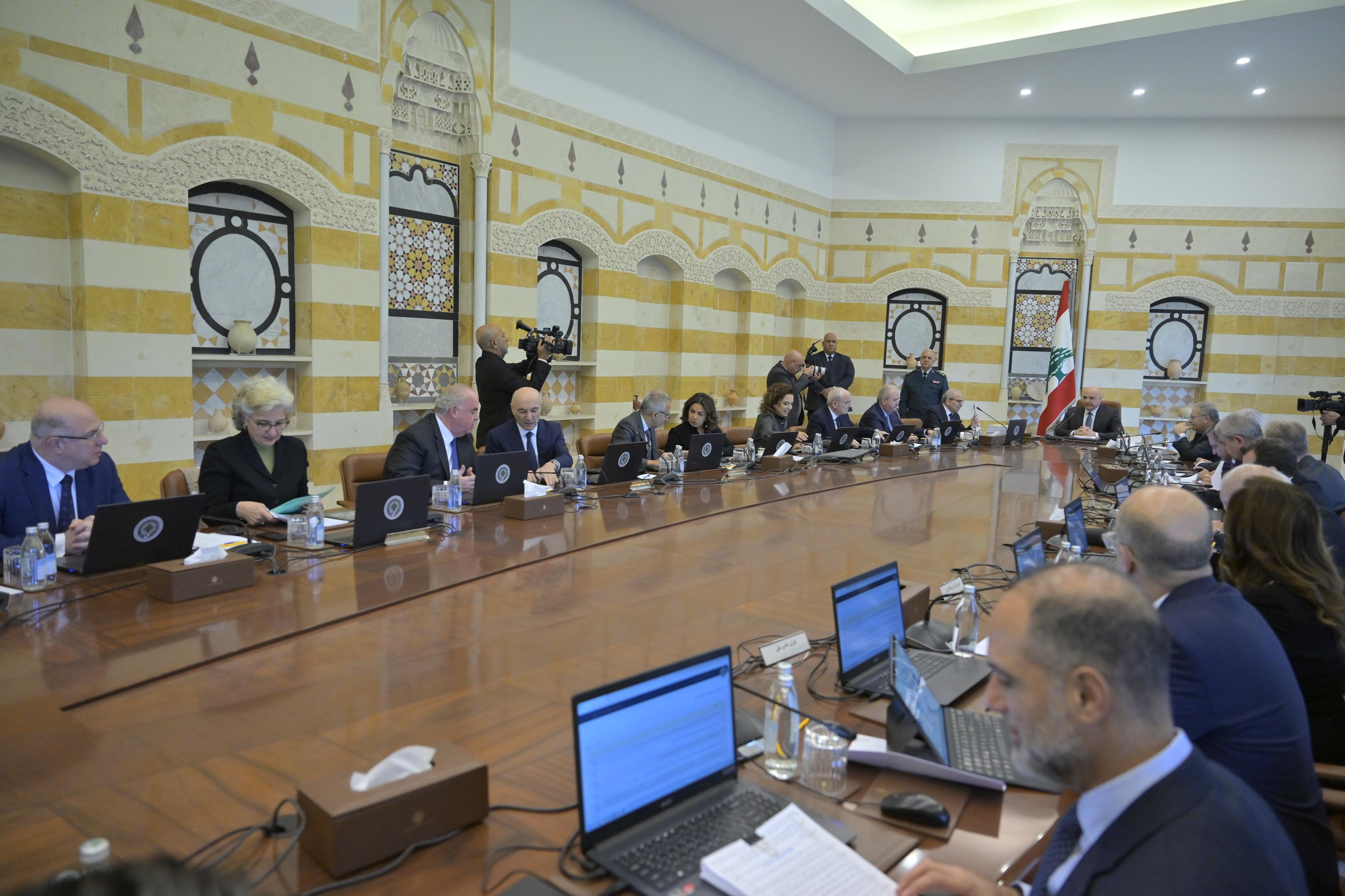 جلسة لمجلس الوزراء اللبناني برئاسة جوزف عون في بعبدا. (نبيل إسماعيل)