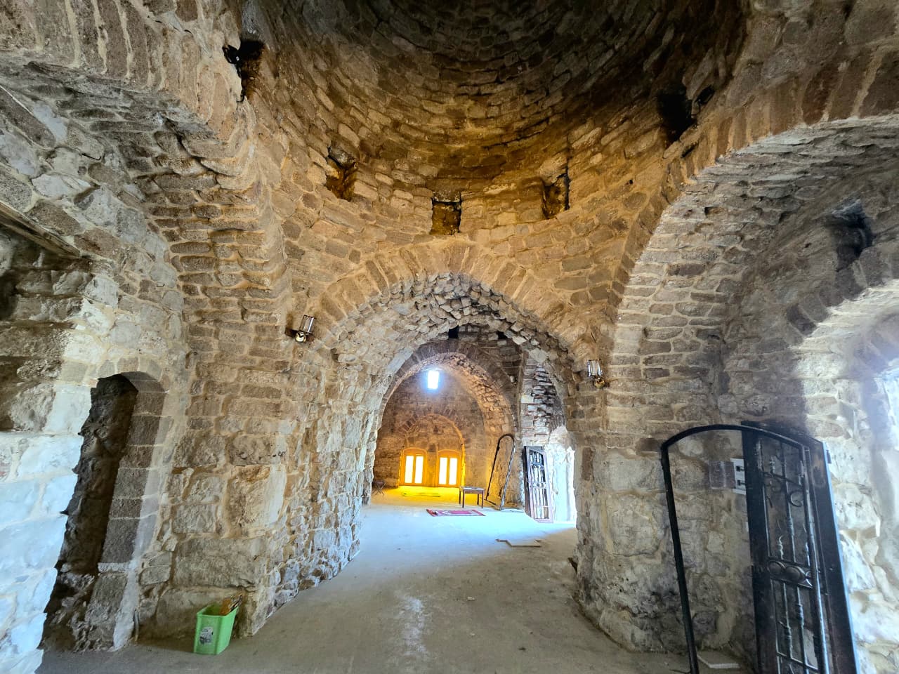 Restoration and repair of the interior after the destruction and burning of the shrine of Prophet Shimon Safa. (Ahmad Mantash)