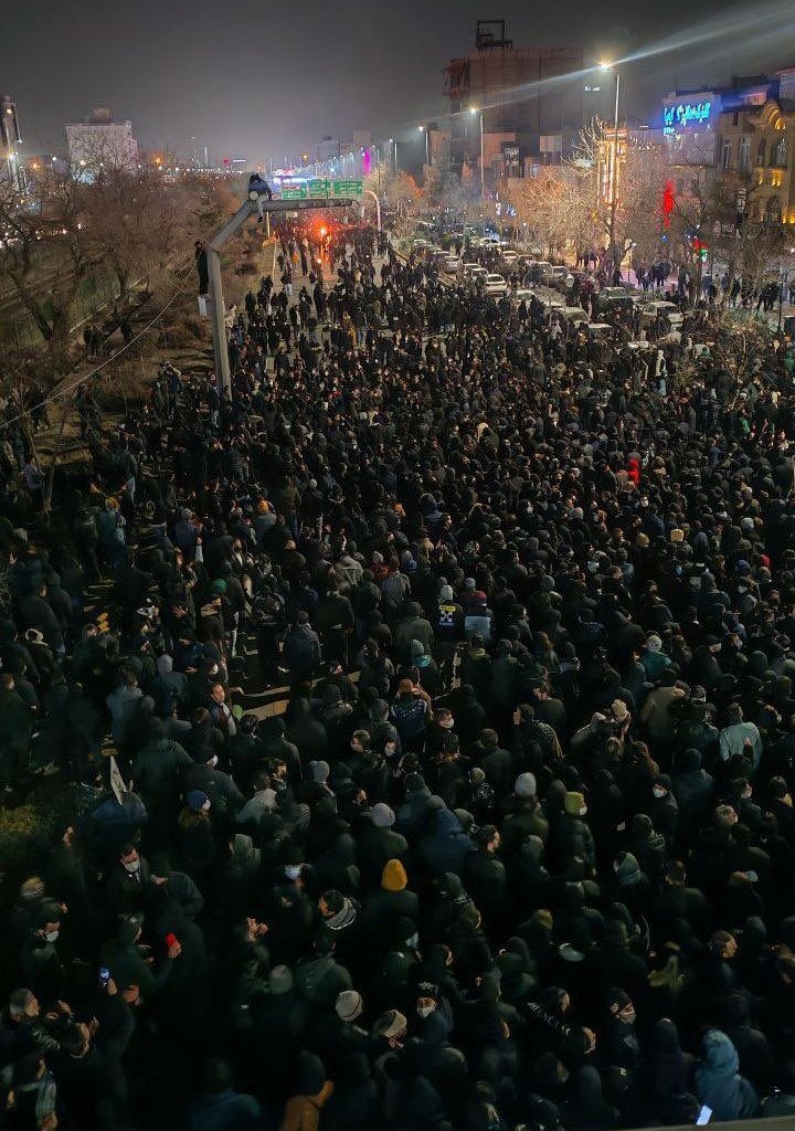 جانب من الاحتجاجات في إيران. (إكس)