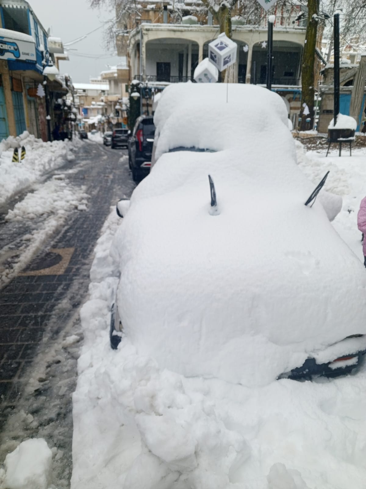 الثلج في إهدن. (النهار)