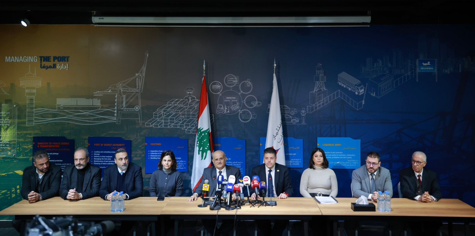 مؤتمر صحافي لمجلس إدارة مرفأ بيروت.