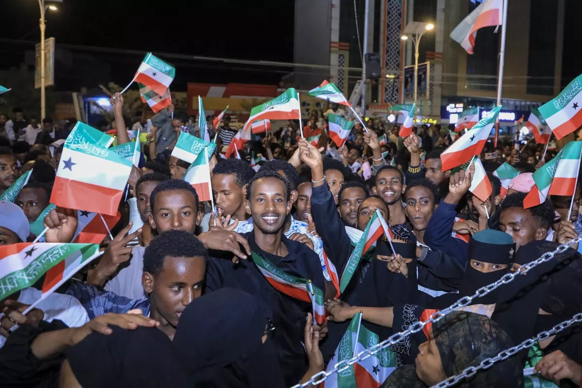 Celebration of Israel's recognition of the State of Somaliland in downtown Hargeisa, on December 26, 2025. (AFP)