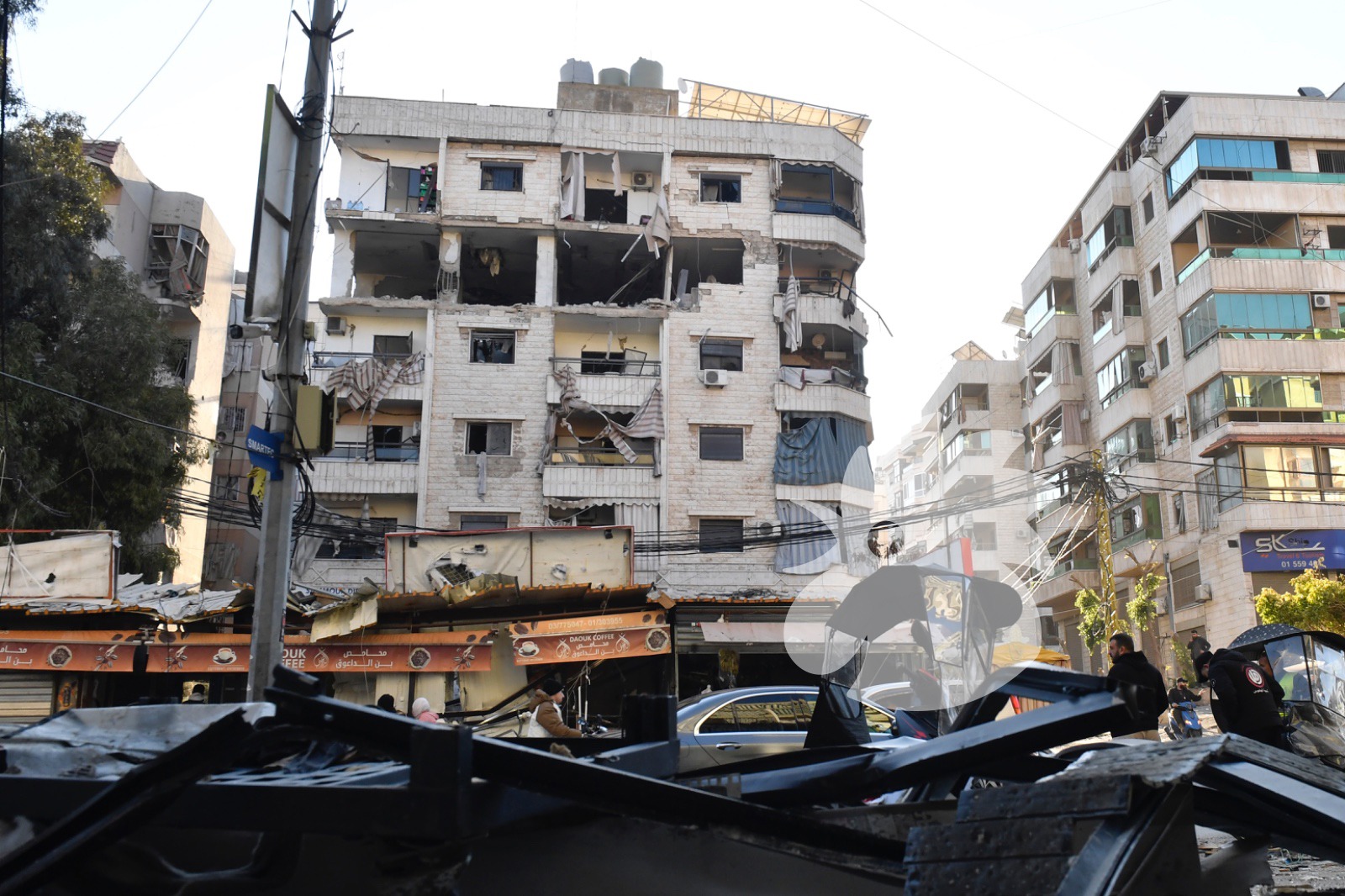 أضرار في الضاحية. (حسام شبارو)