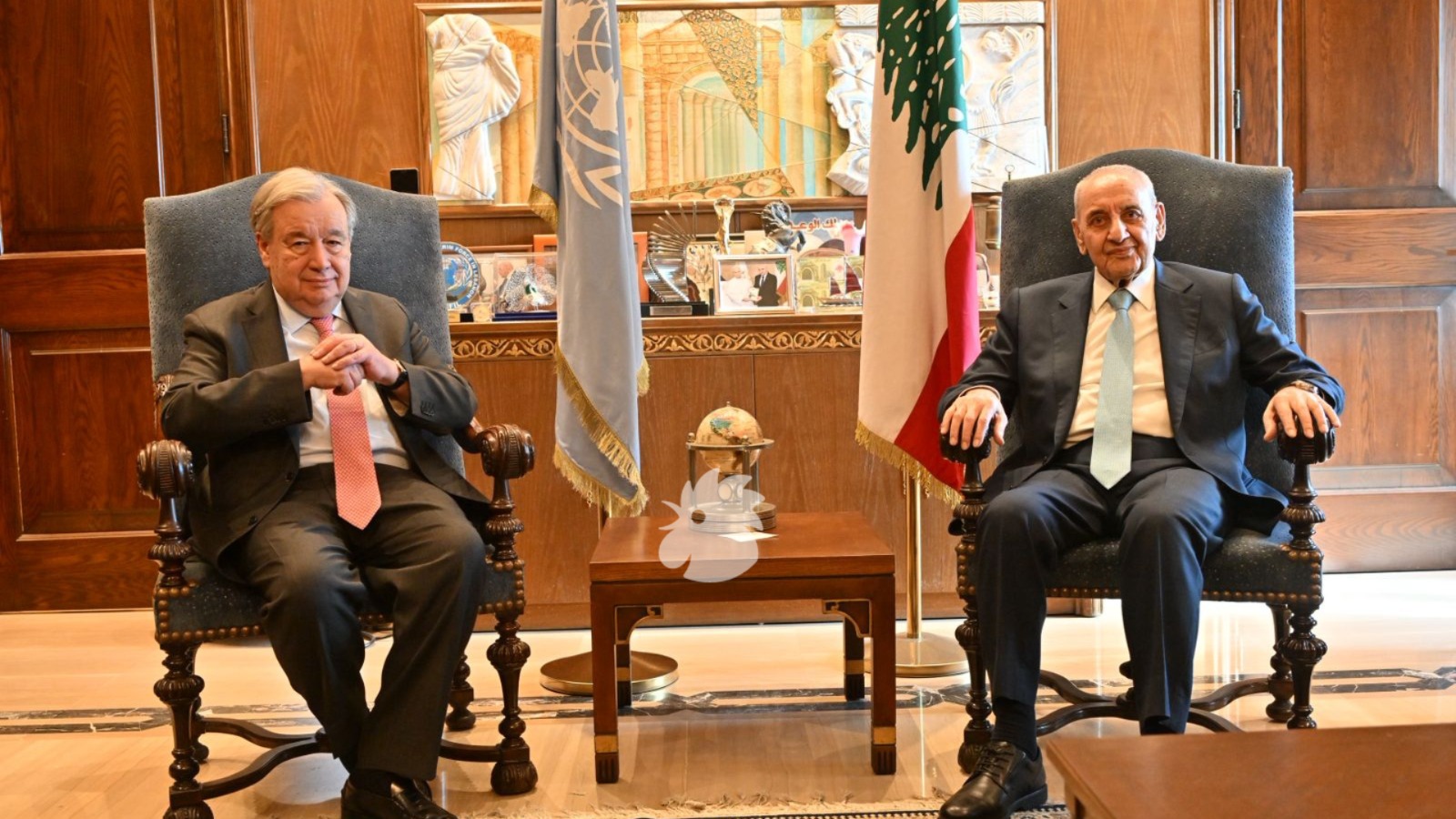 لقاء غوتيريس ورئيس مجلس النواب نبيه بري (بعدسة حسام شبارو).