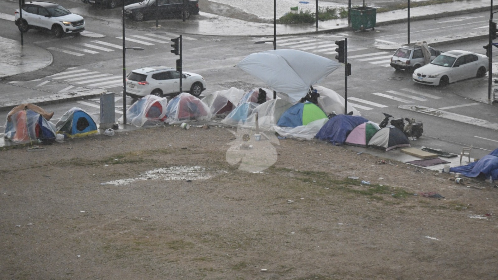 خيام النازحين في بيروت (نبيل اسماعيل).