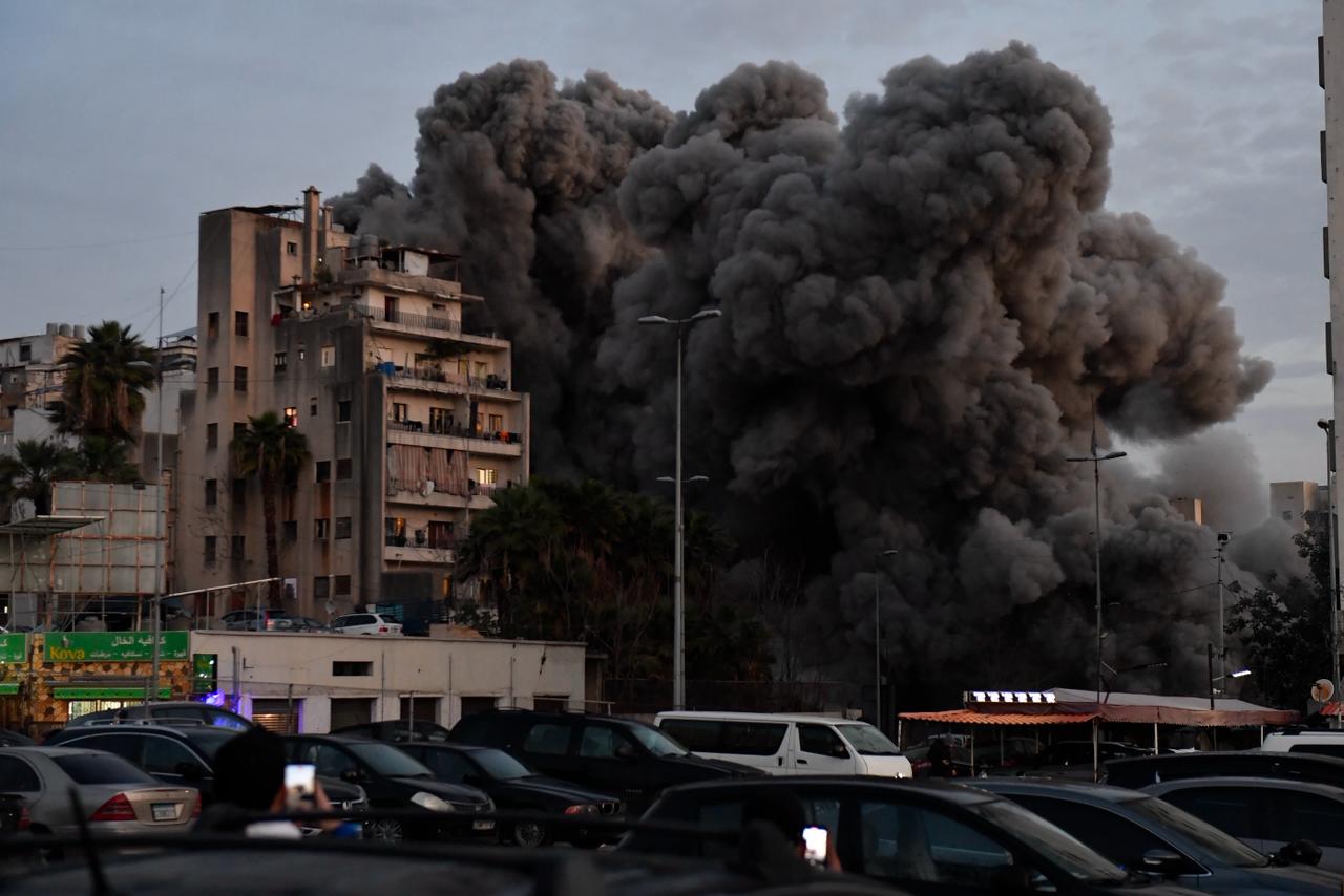 الغارة الإسرائيلية التي استهدفت منطقة الباشورة في بيروت. (حسام شبارو)
