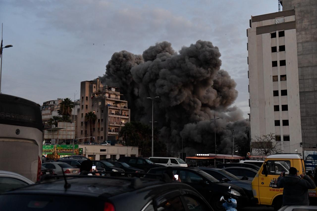 الغارة الإسرائيلية التي استهدفت منطقة الباشورة في بيروت. (حسام شبارو)