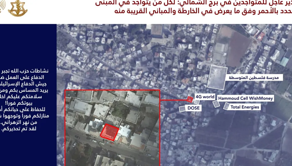 إنذار إسرائيلي بالإخلاء إلى سكان البرج الشمالي والمعشوق ومدينة صور