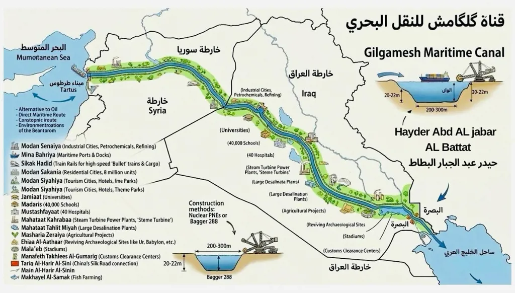 قناة گِلگامش البحرية: مشروع يغيّر موقع العراق في التجارة العالمية